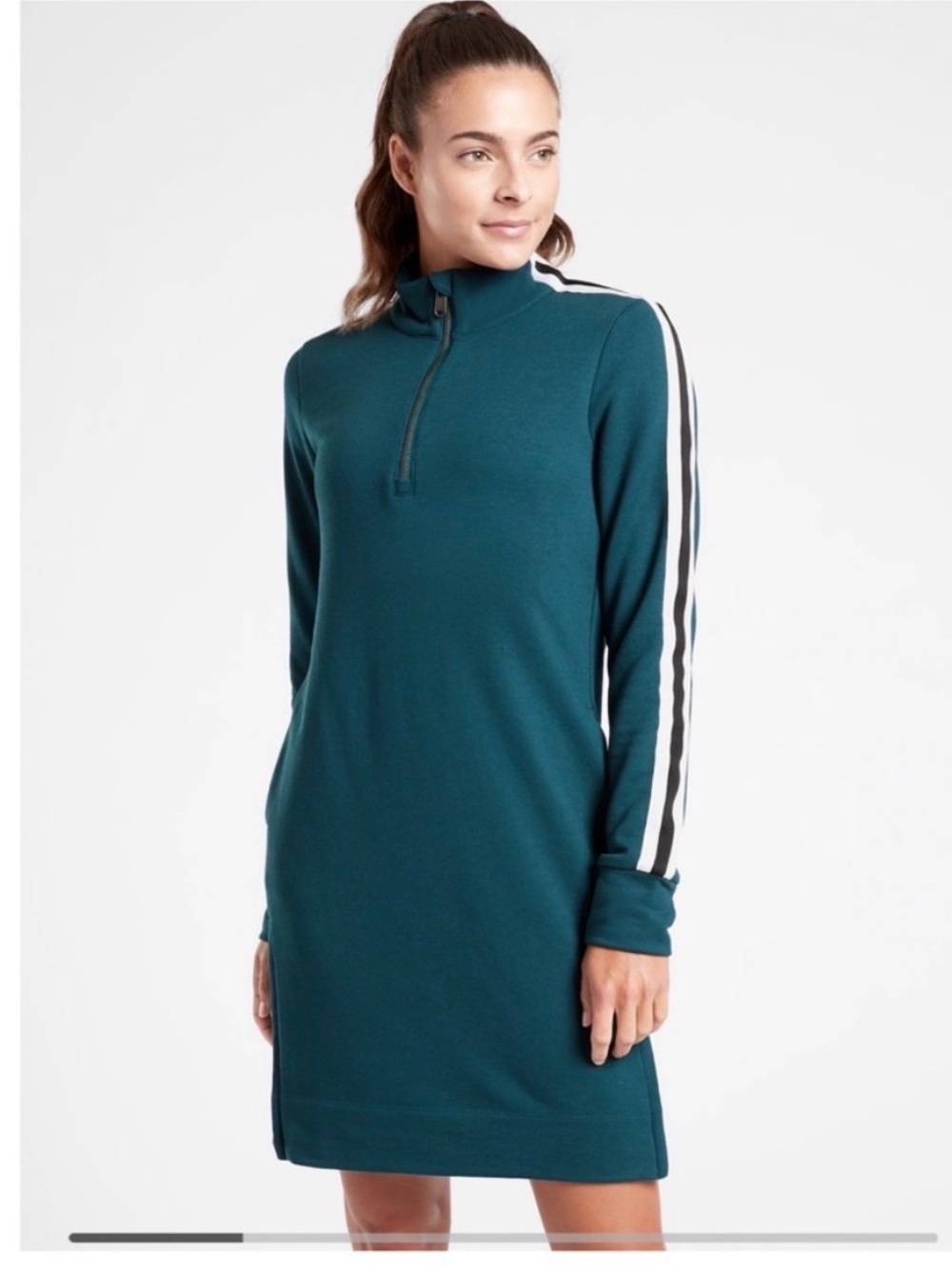 NWT Athleta Crosstown Track Dress Oceanic Teal Small